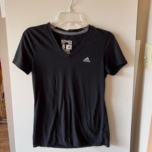 Adidas Women's Black V-Neck Top small